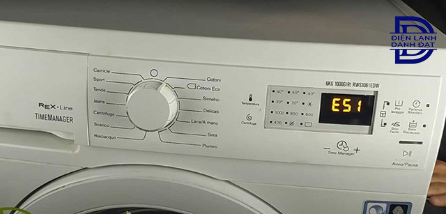 Mã lỗi E51 máy giặt Electrolux