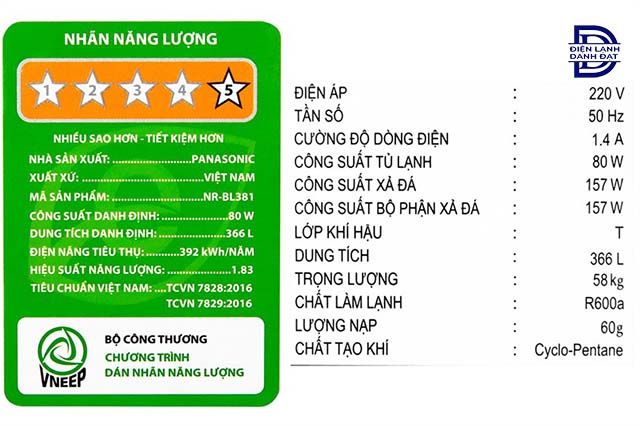 Công suất của tủ lạnh
